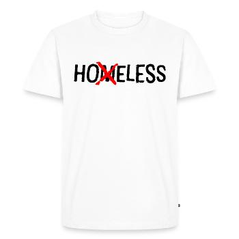HOELESS - Drôle de sans-abri barrée T-shirt - T-shirt Premium bio Homme - blanc - Devant - Nico (187cm)