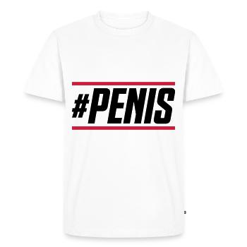 penis hashtag - Men's Premium Organic T-Shirt - white - Front - Nico (187cm)