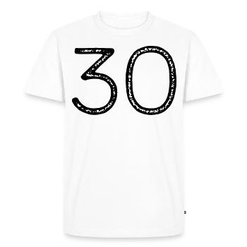 30 - Number - Birthday - Men's Premium Organic T-Shirt - white - Front - Nico (187cm)