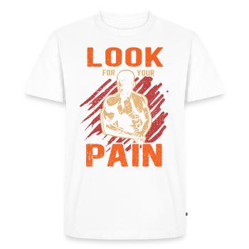 Fitness Training Gym Musculation Musculier Muscle - T-shirt Premium bio Homme - blanc - Devant - Nico (187cm)