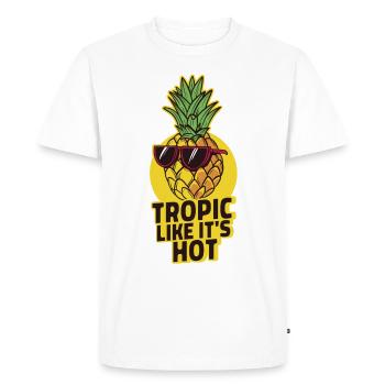Retro Tropic Like It's Hot Pineapple Summer - Men's Premium Organic T-Shirt - white - Front - Nico (187cm)
