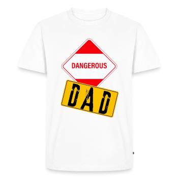 Papa Dangereux ! - T-shirt Premium bio Homme - blanc - Devant - Nico (187cm)