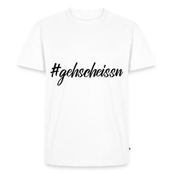 Austria Go Hashtag Funny Gift - Men's Premium Organic T-Shirt - white - Front - Nico (187cm)