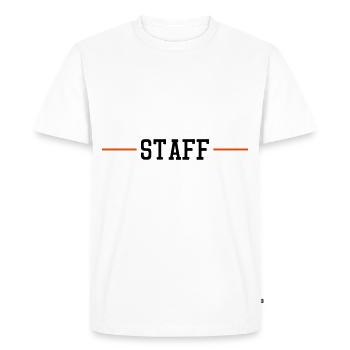 staff stroke - Men's Premium Organic T-Shirt - white - Front - Nico (187cm)