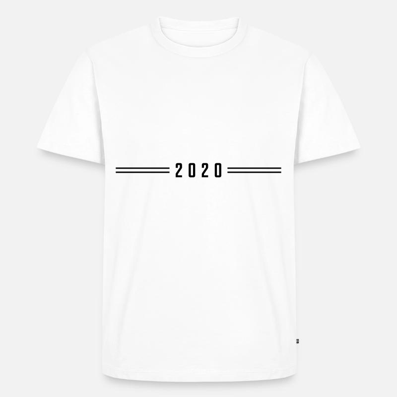 2020 strich - Männer Premium Bio T-Shirt - Weiß