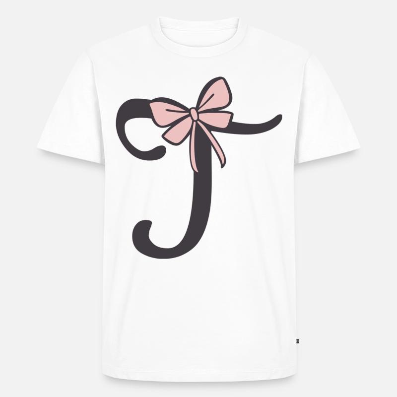 Anfangsbuchstabe T Schleifchen - Männer Premium Bio T-Shirt - Weiß
