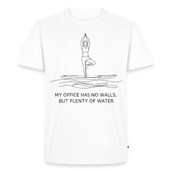 Yoga et SUP - T-shirt Premium bio Homme - blanc - Devant - Nico (187cm)