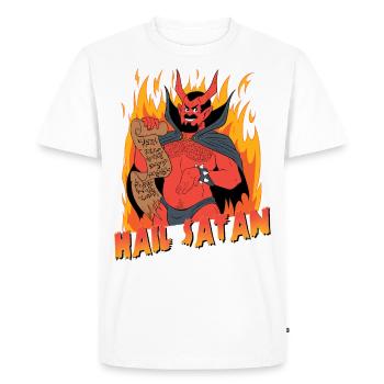 Hail Satan! - Men's Premium Organic T-Shirt - white - Front - Nico (187cm)
