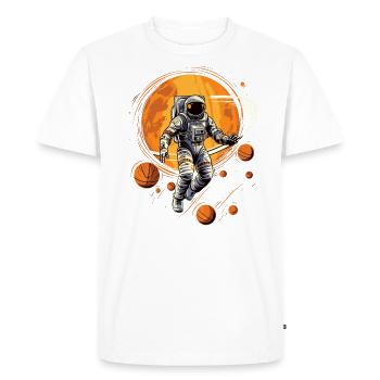 Astronaut playing basketball in space - Men's Premium Organic T-Shirt - white - Front - Nico (187cm)