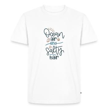 Air marin et cheveux salés - T-shirt Premium bio Homme - blanc - Devant - Nico (187cm)