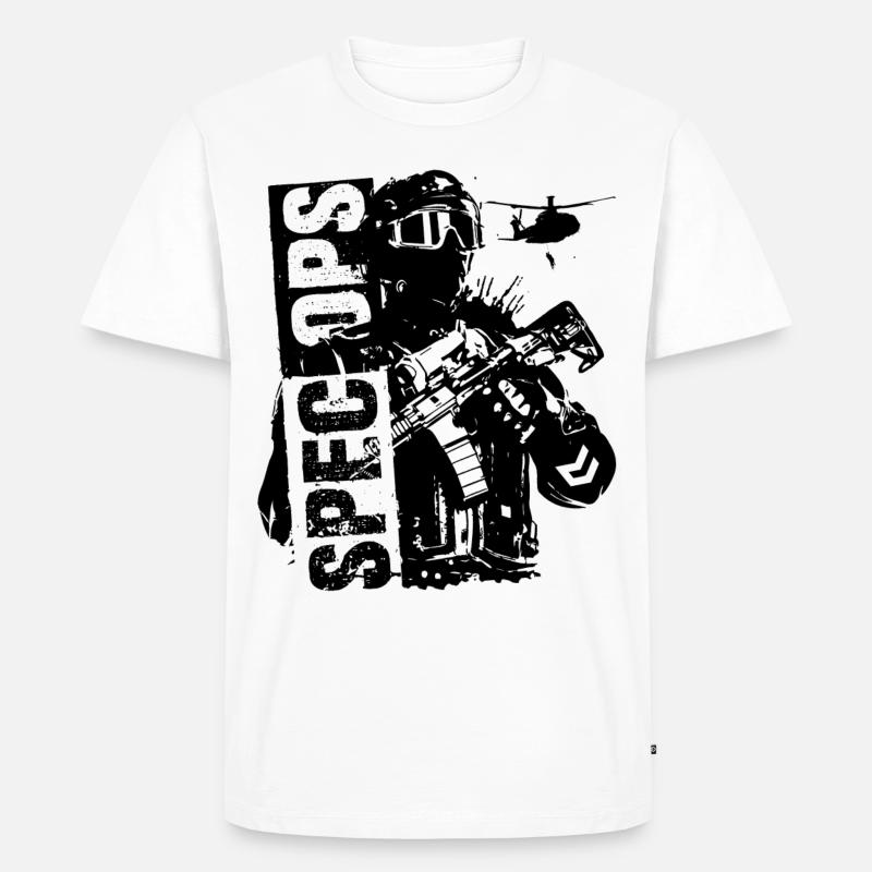 Spec Ops Black - Männer Premium Bio T-Shirt - Weiß