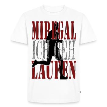 JE M’EN FICHE JE VAIS COURIR - homme qui court - T-shirt Premium bio Homme - blanc - Devant - Nico (187cm)