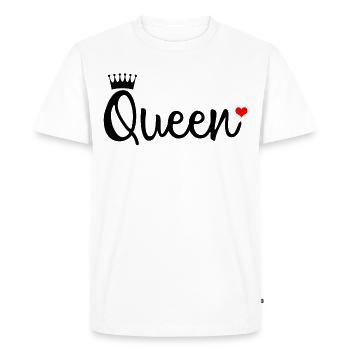 Paire de T-shirt Queen + King - T-shirt Premium bio Homme - blanc - Devant - Nico (187cm)