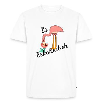 It escalates anyway - Men's Premium Organic T-Shirt - white - Front - Nico (187cm)