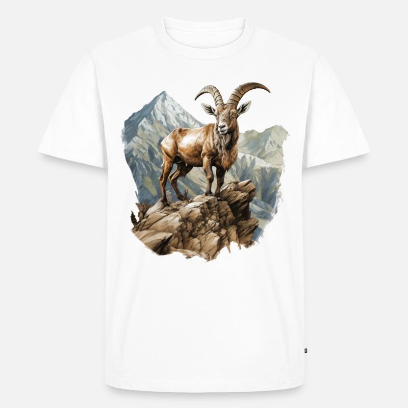 Steinbock - Männer Premium Bio T-Shirt - Weiß