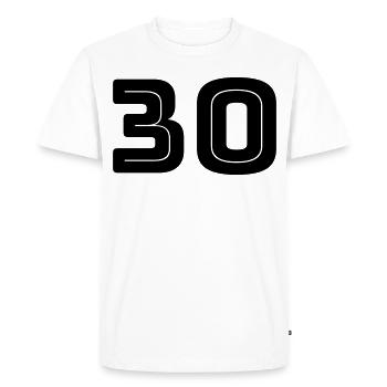 Number 30 - Birthday - Jersey Number - Men's Premium Organic T-Shirt - white - Front - Nico (187cm)