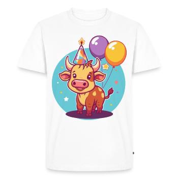 Taureau Anniversaire Bébé - T-shirt Premium bio Homme - blanc - Devant - Nico (187cm)