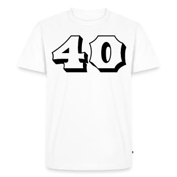 40 ans Numéro 40 Anniversaire - T-shirt Premium bio Homme - blanc - Devant - Nico (187cm)