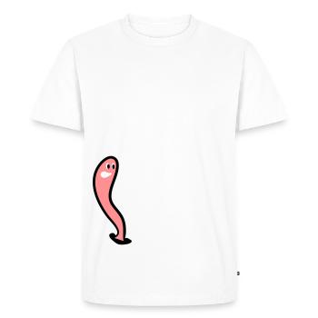 Un ver Worm un ver pluvial un ver livresque Wurm - T-shirt Premium bio Homme - blanc - Devant - Nico (187cm)