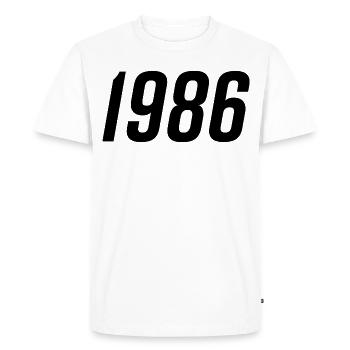 1986 Année de naissance Cadeau - T-shirt Premium bio Homme - blanc - Devant - Nico (187cm)