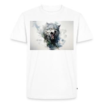 Bozkurt - grey wolf abstract - Men's Premium Organic T-Shirt - white - Front - Nico (187cm)