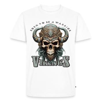 A skull with a Viking helmet - Men's Premium Organic T-Shirt - white - Front - Nico (187cm)