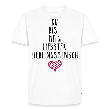 Tu es ma personne préférée - je t’aime - T-shirt Premium bio Homme - blanc - Devant - Nico (187cm)