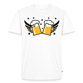 2 liters of beer Bierkruege wing 3c Prost - Men's Premium Organic T-Shirt - white - Front - Nico (187cm)