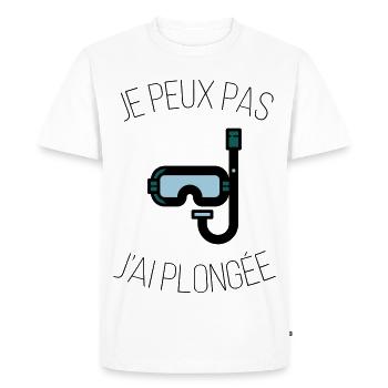 je peux pas j'ai plongée - T-shirt Premium bio Homme - blanc - Devant - Nico (187cm)