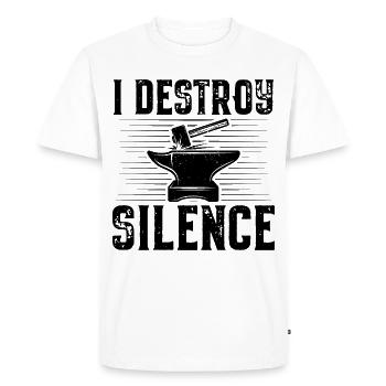 Forger un cadeau | Forgeron maréchal-ferraille enclume - T-shirt Premium bio Homme - blanc - Devant - Nico (187cm)
