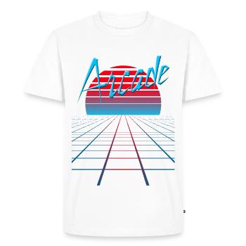 NERDY pour toujours - Arcade - T-shirt Premium bio Homme - blanc - Devant - Nico (187cm)