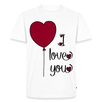 T-shirt pour les amoureux - T-shirt Premium bio Homme - blanc - Devant - Nico (187cm)