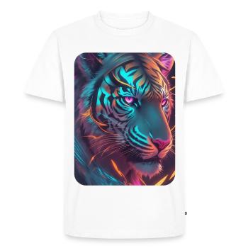 Néon Tiger Thème Lucid - T-shirt Premium bio Homme - blanc - Devant - Nico (187cm)