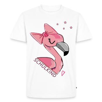 Écolier, Flamant rose - T-shirt Premium bio Homme - blanc - Devant - Nico (187cm)