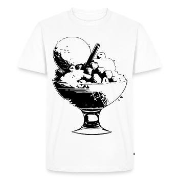 Eisbecher - Männer Premium Bio T-Shirt - Weiß - Vorne - Nico (187cm)