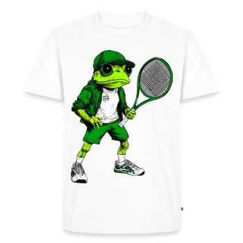 Tennis Frogs - Men's Premium Organic T-Shirt - white - Front - Nico (187cm)