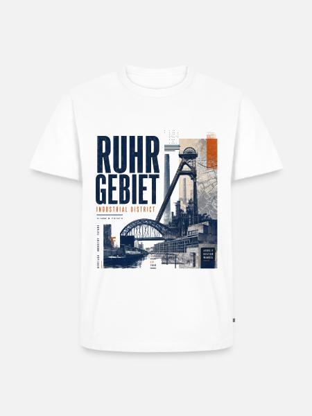 Ruhrgebiet Industrie Collage - Männer Premium Bio T-Shirt - Weiß
