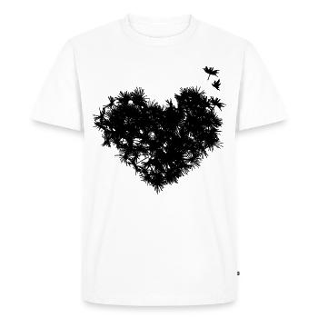 Pusteblumen Herz - T-shirt Premium bio Homme - blanc - Devant - Nico (187cm)