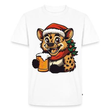 Hyena Christmas Beer - Men's Premium Organic T-Shirt - white - Front - Nico (187cm)