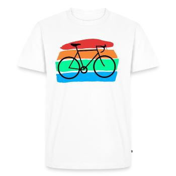 Bicyclette - T-shirt Premium bio Homme - blanc - Devant - Nico (187cm)
