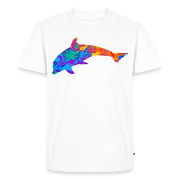 Dauphins Dauphins Amoureux des animaux Silhouette Cadeau - T-shirt Premium bio Homme - blanc - Devant - Nico (187cm)