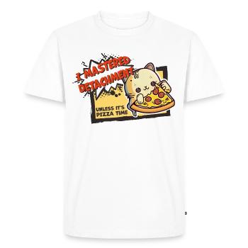 Cat mastered detachment Pizza Cat Comic Saying - Men's Premium Organic T-Shirt - white - Front - Nico (187cm)