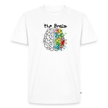 Le cerveau - T-shirt Premium bio Homme - blanc - Devant - Nico (187cm)