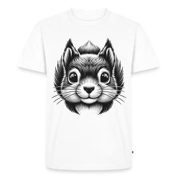 Black Squirrel Nut Animal Lover Design - Men's Premium Organic T-Shirt - white - Front - Nico (187cm)