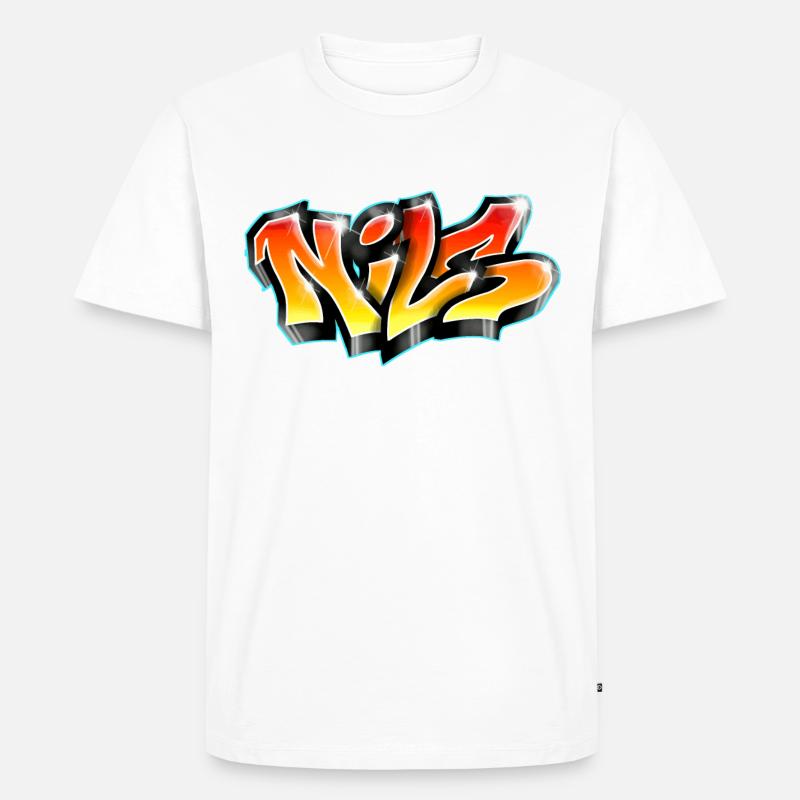 Graffiti NILS Print on everything! - Männer Premium Bio T-Shirt - Weiß