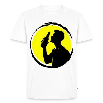 Bière buvant silhouette fête - T-shirt Premium bio Homme - blanc - Devant - Nico (187cm)