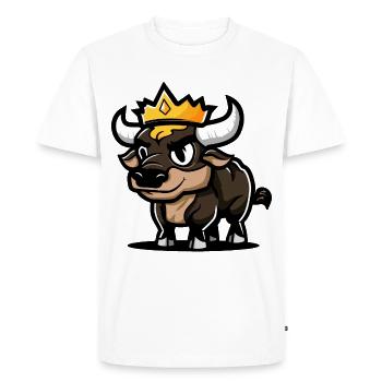 Taurus Comic Crown - Men's Premium Organic T-Shirt - white - Front - Nico (187cm)