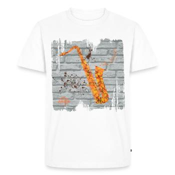 saxophone e 212 - T-shirt Premium bio Homme - blanc - Devant - Nico (187cm)