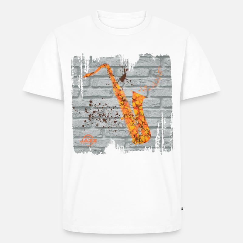saxophon e 212 - Männer Premium Bio T-Shirt - Weiß