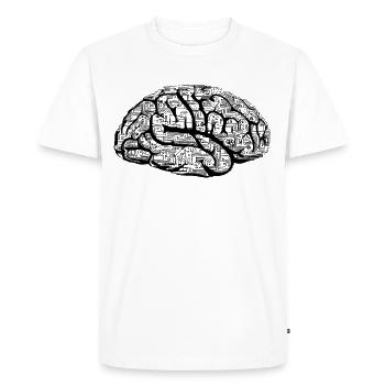 Cerveau noir NEUROSCIENCE - T-shirt Premium bio Homme - blanc - Devant - Nico (187cm)